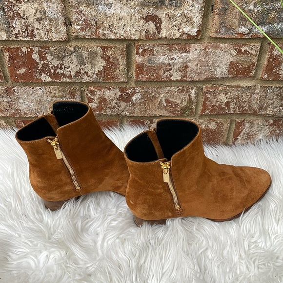 Sarah Flint Perfect Zip Bootie 30 In Cognac Suede Size IT 37.5/US 7.5 - Picture 8 of 15